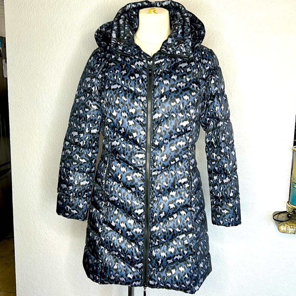 SFIZIO leopard hooded down coat